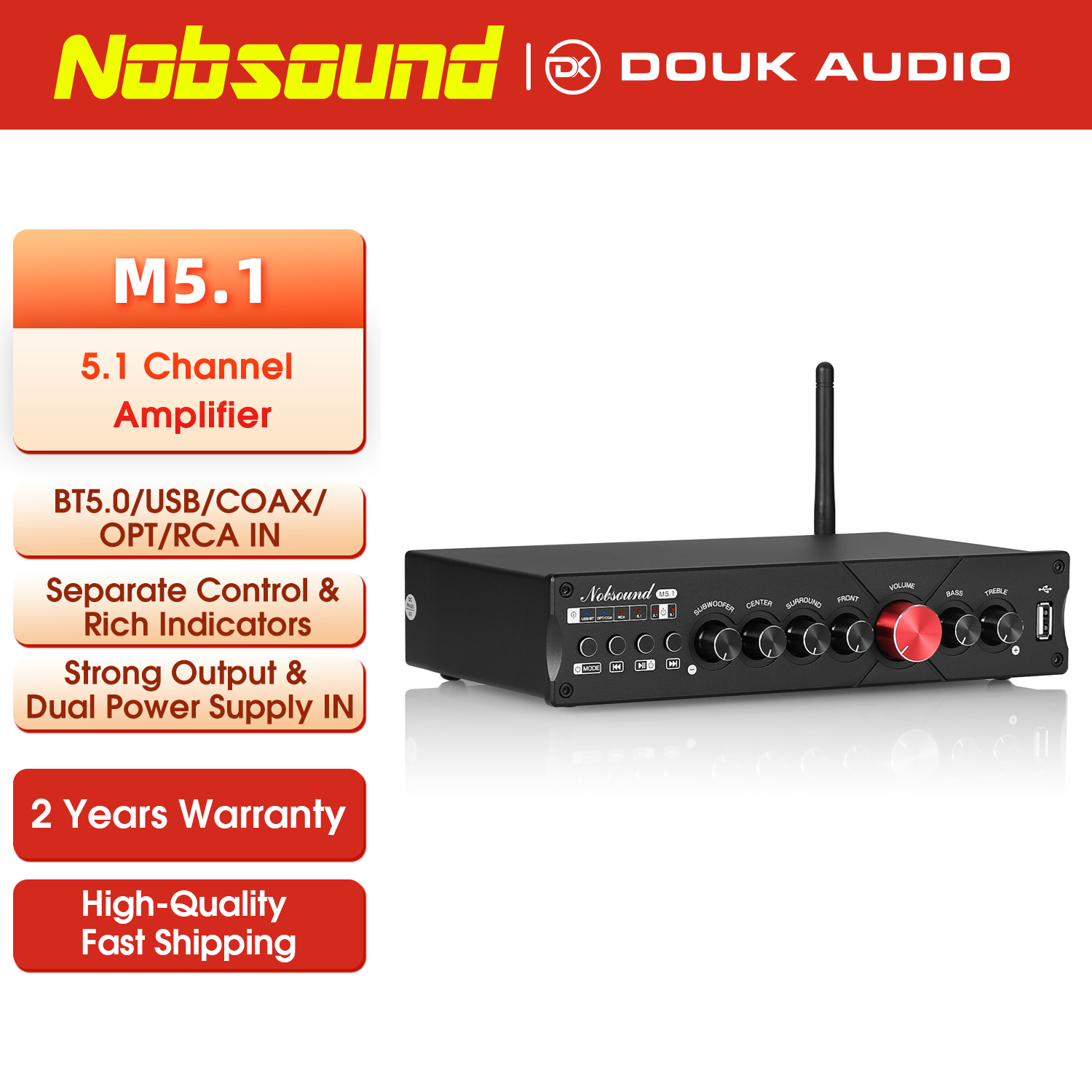 Nobsound M5.1 Digital Bluetoot - Home Cinema Onkyo 5.1 评论和价格