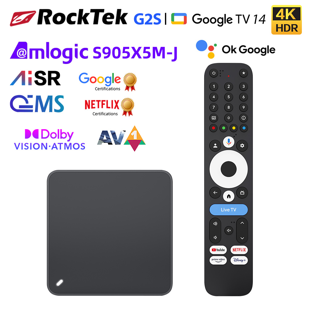 RockTek G2S UHD Google TV Box  - Home Cinema Dolby Atmos 评论和价格