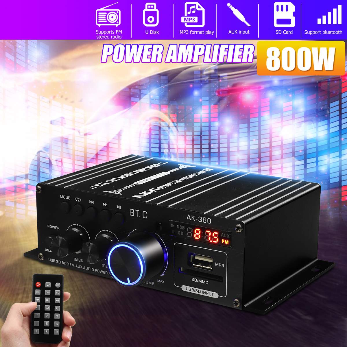 AK35 AK380 800W Home Power Amp - Home Cinema Bluetooth 评论和价格
