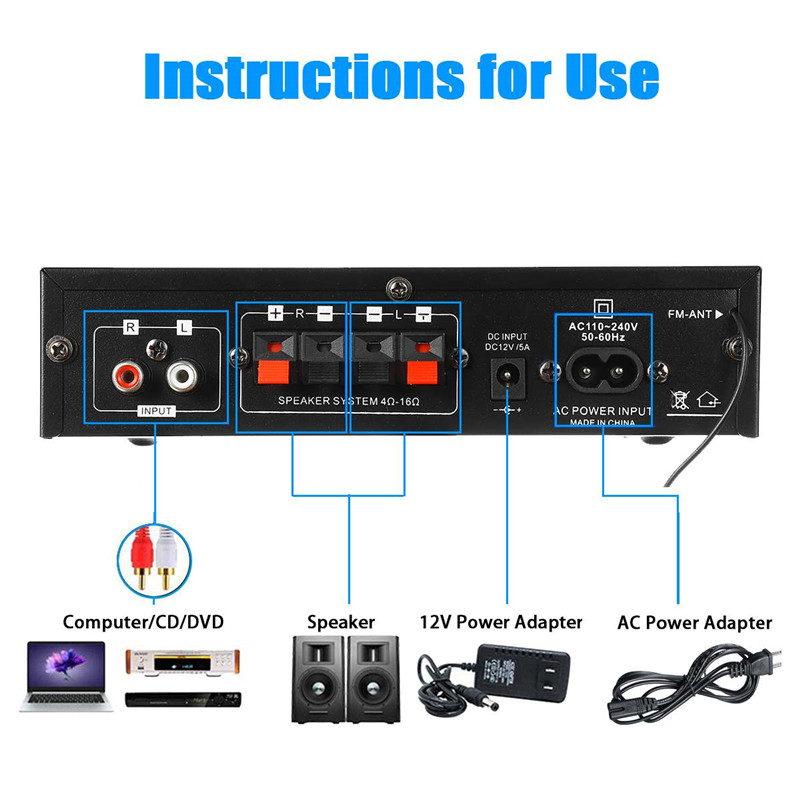 AK35 AK380 800W Home Power Amp - Home Cinema Bluetooth 评论和价格