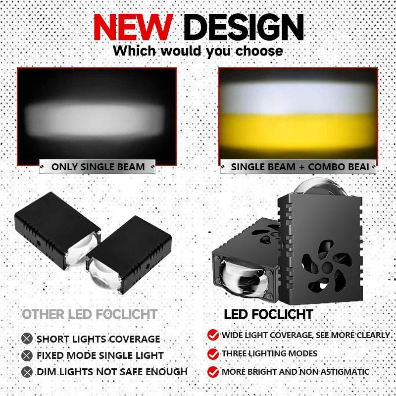 1PCS/2PCS Mini LED Driving Lig - Projector Lamp Replacement 评论和价格