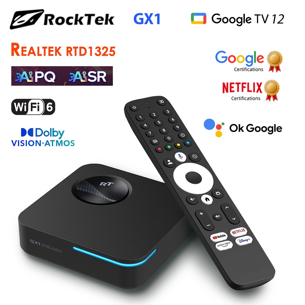 RockTek GX1 UHD Google TV 14 B - Home Cinema Dolby Atmos 评论和价格